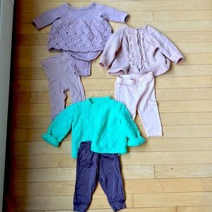 Wool bundle three leggings with cardigans and onsie